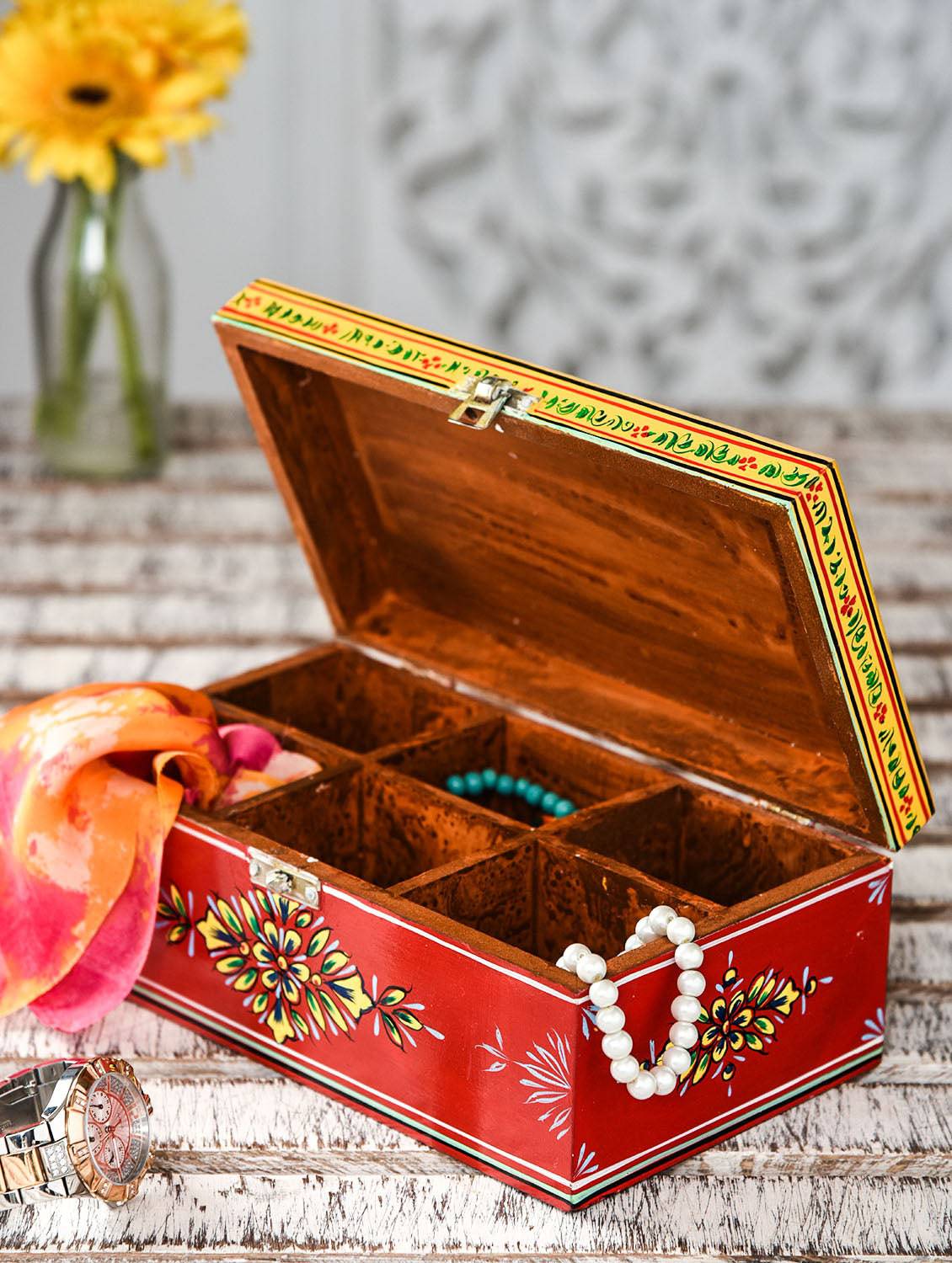 Hand Painted Tea Box : Mughal Collection