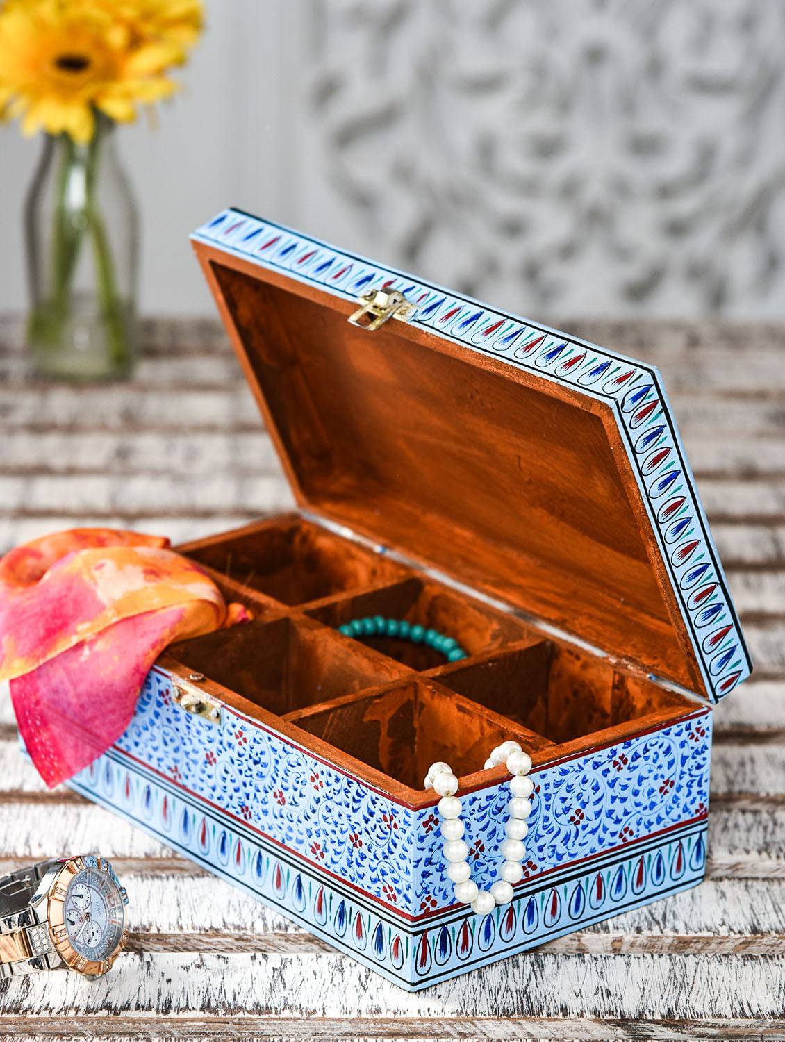 Hand Painted Tea Box : Mughal Collection