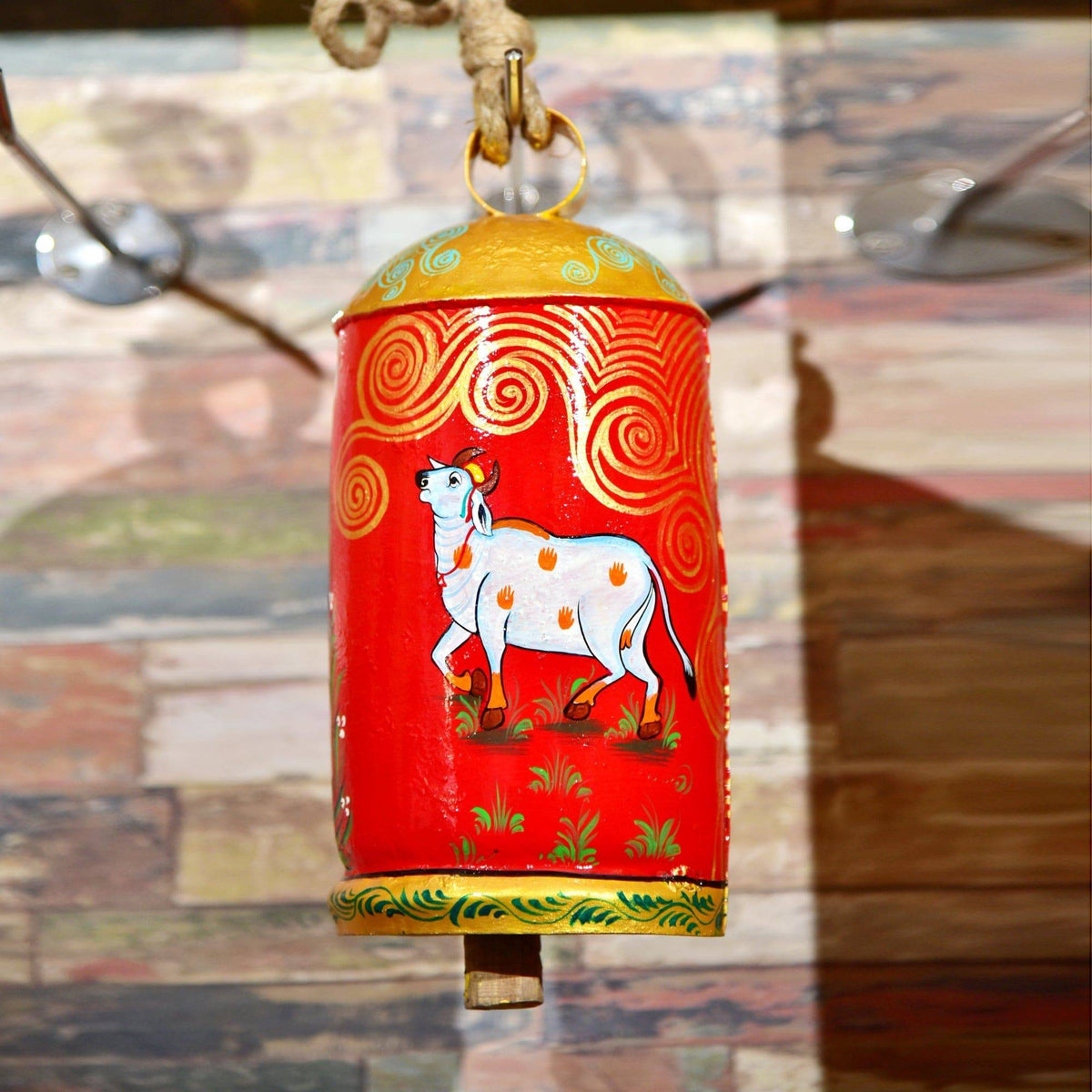 hand painted cow bells - Hanging bells - 10"