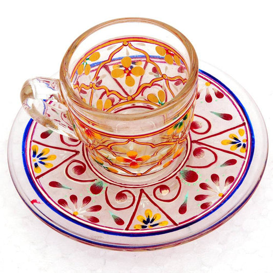 Hand Painted Cup & Saucers set of 6
