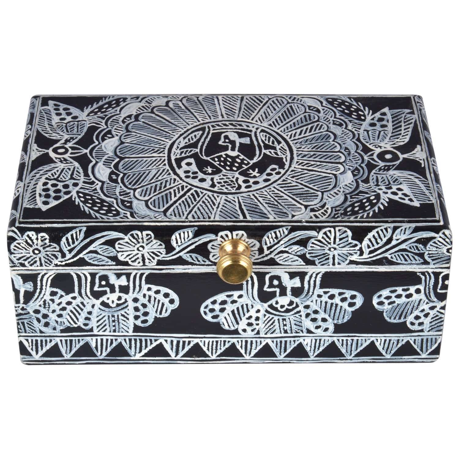 Hand Painted Tea Box: Madhubani
