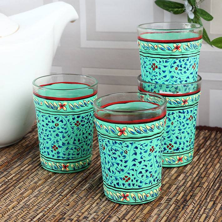 Hand Painted Tea Glass Set of 6