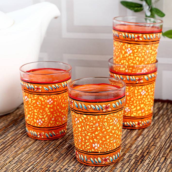 Hand Painted Tea Glass Set of 6
