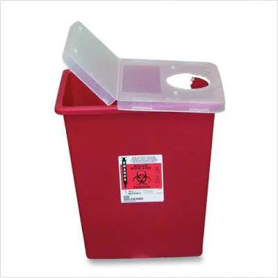 Sharps Container with Rotor Opening Lid 2 Gallon