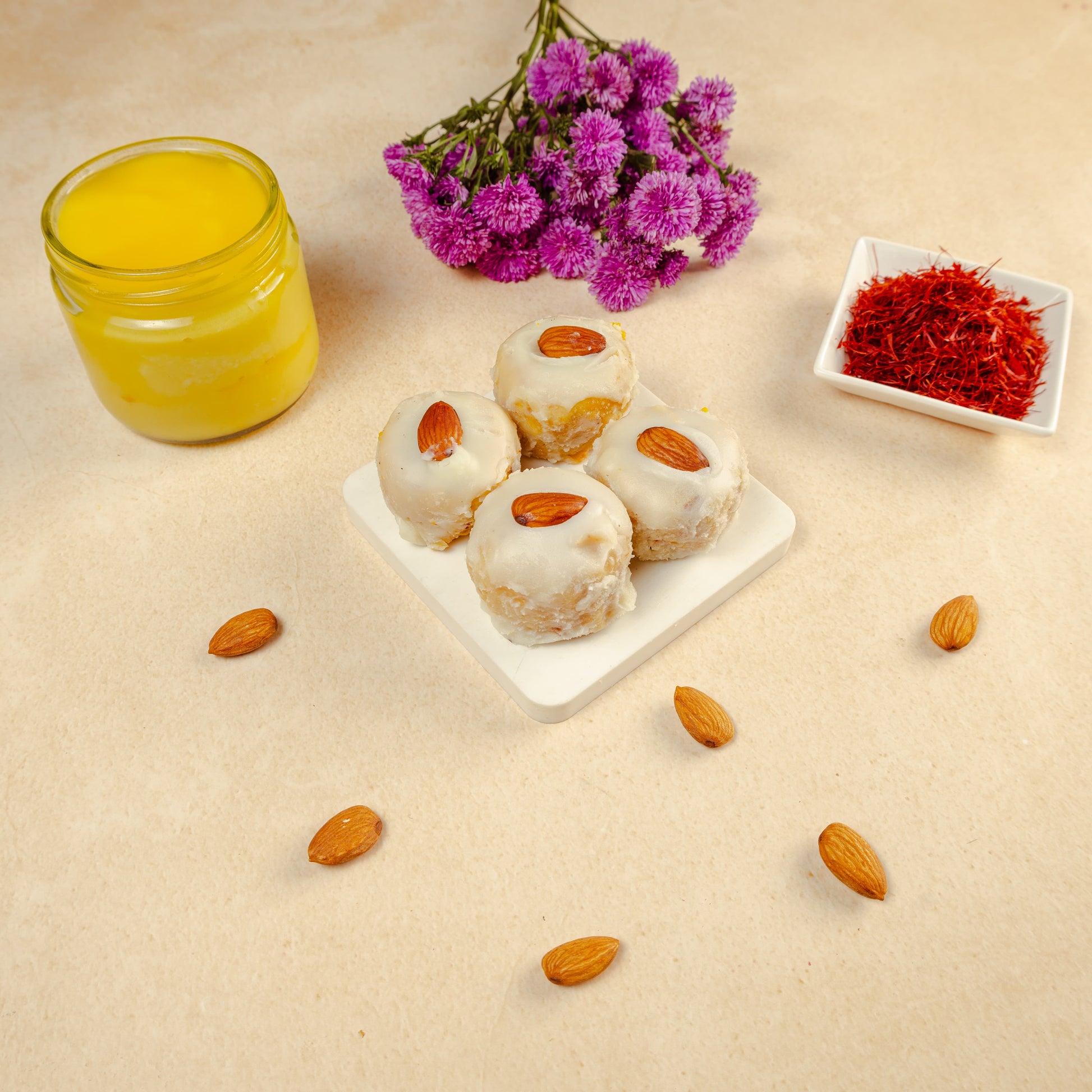 Purshottam Sweets Surti Kesar Ghari - 12 pcs