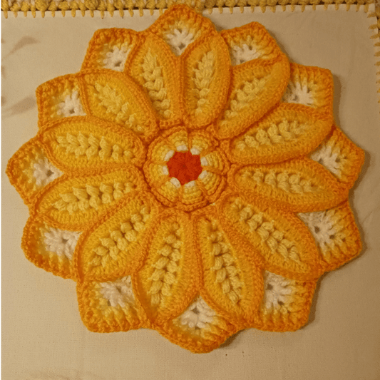 Crochet floral placement - Handmade