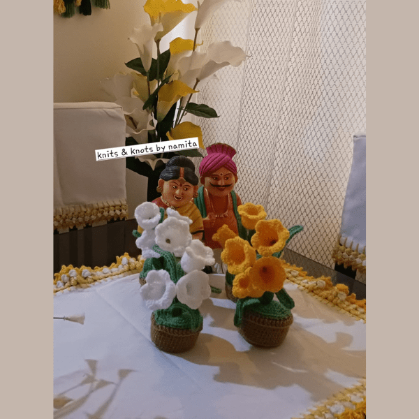 Crochet Floral Decorative Sticks