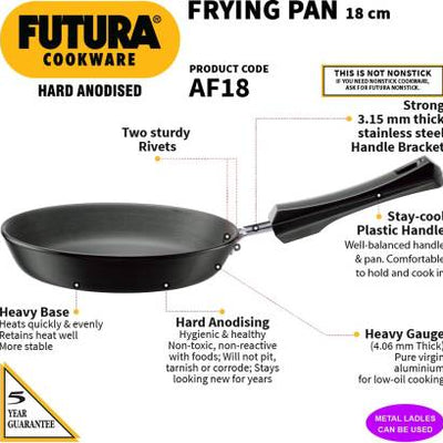 Hawkins Futura Hard Anodised Frying Pan 18 cm Diameter (AF18)