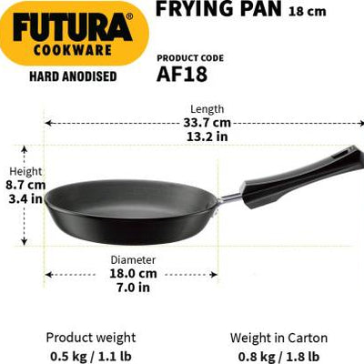Hawkins Futura Hard Anodised Frying Pan 18 cm Diameter (AF18)