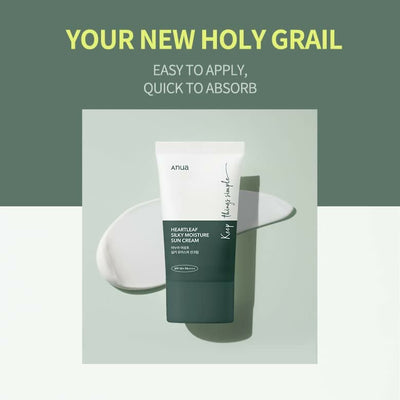 Anua Hearleaf Silky Moisture Suncream - Korean Skincare