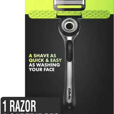 Gillette Labs with Exfoliating Bar Razor (1 Handle + 2 Blade Refills + Stand)