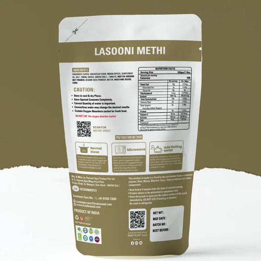 Fresh O Need Lasooni Methi - Ready To Eat 220 gms