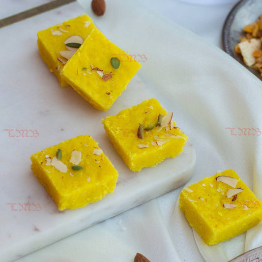 Laxmi Misthan Bhandar's Kesar Pista Barfi - 500 gms