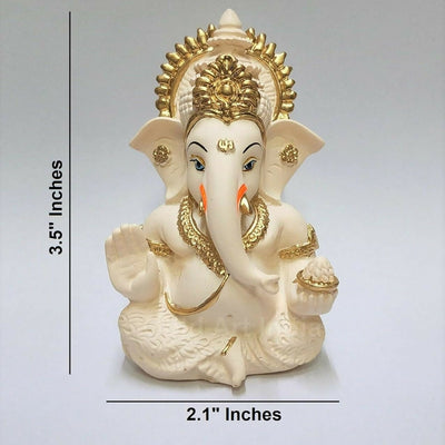 Gold Art India Peach Ivory Finish Ganesha Idol