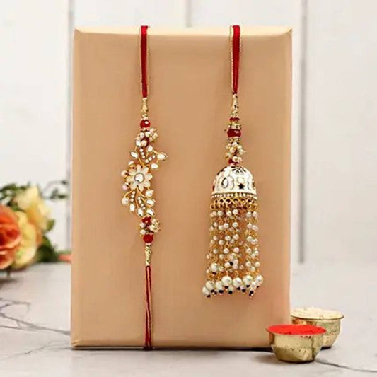Ethnic Lumba Rakhi Set & Choco Swiss Jingles Box