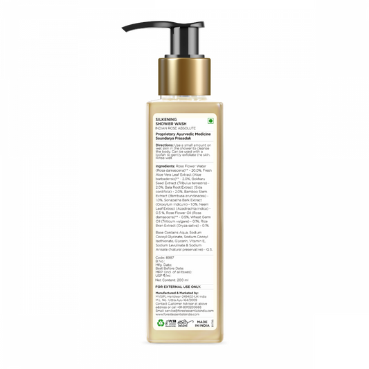 Forest Essentials Travel Size Silkening Shower Wash Indian Rose Absolute