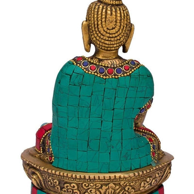 Artvarko Brass Buddha Vitarka Statue Multicolor