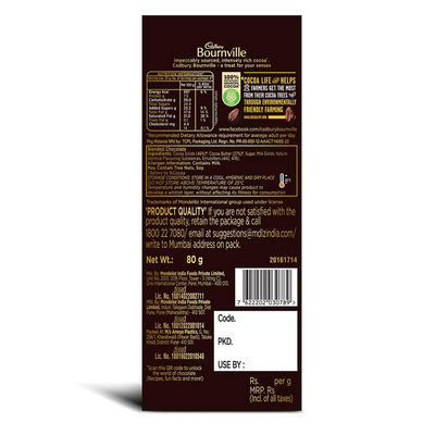 Cadbury Bournville Rich Cocoa 70% Dark Chocolate Bar