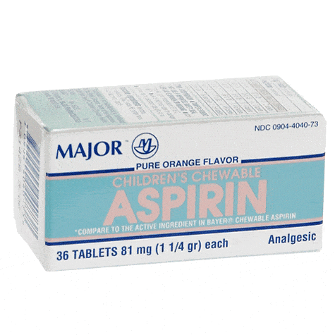 Chewable Low Dose Baby Aspirin 81mg, 36/Box