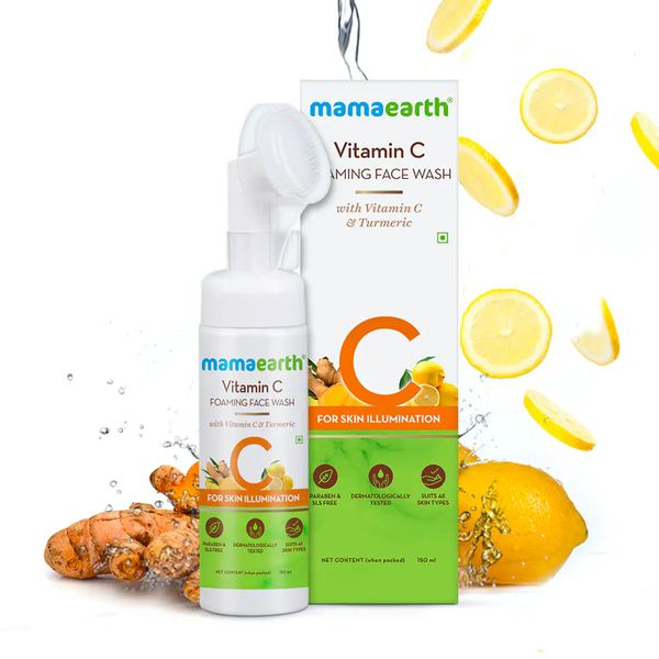Mamaearth Vitamin C Foaming Face Wash with Vitamin C and Turmeric for Skin Illumination (150 ml