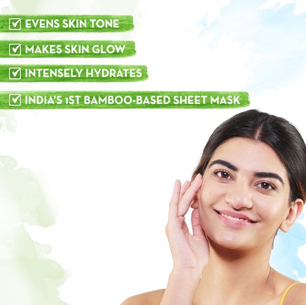 Mamaearth Ubtan Bamboo Sheet Mask with Turmeric and Saffron for Skin Brightening (25 gm)