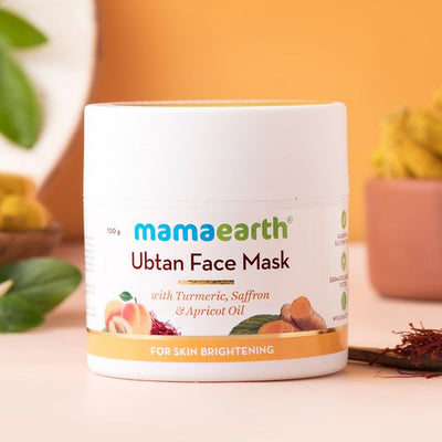 Mamaearth Ubtan Face Mask with Saffron and Turmeric for Skin Brightening and Tan Removal (100 gm)