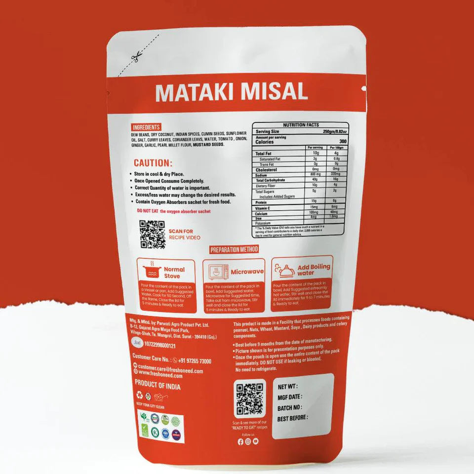 Fresh O Need Mataki Misal ( Maharastrian ) - Ready To Eat 250 gms