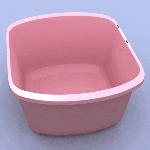 Wash Basin, Rectangular Mauve 7.4 Quart