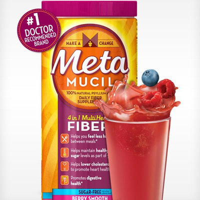 Metamucil Psyllium Fiber Sugar Free Powder with Berry Burst Flavor