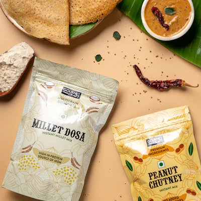 Gourmet Craft Millet Dosa Mix & Instant Peanut Chutney Mix Combo (250gms and 150gms)