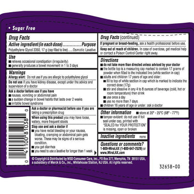 MiraLax Polyethylene Glycol Laxative Powder 8.3 oz