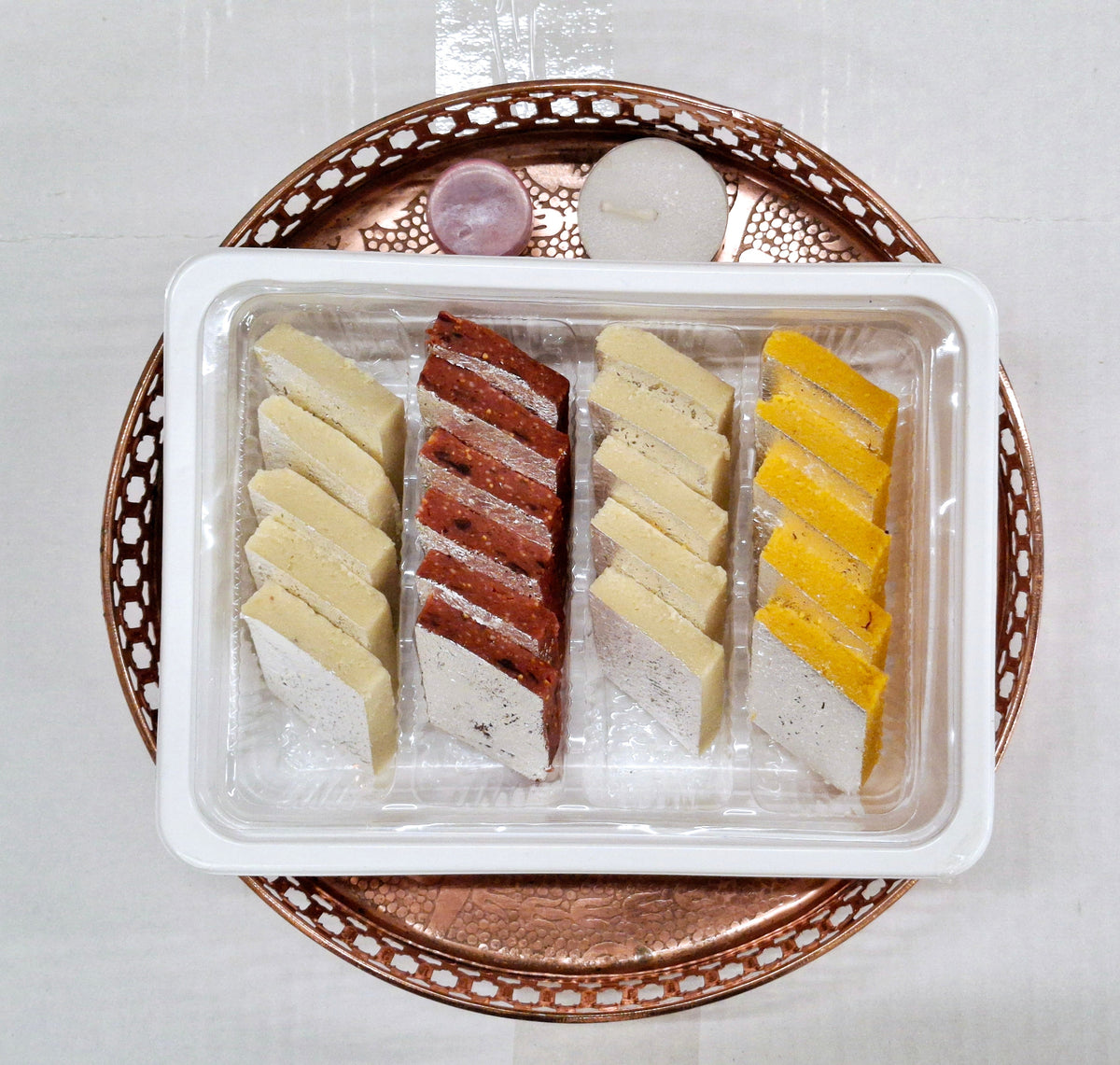 Vipul Dudhiya Sweets Mix Katli Round Fancy Tray | 250 gms