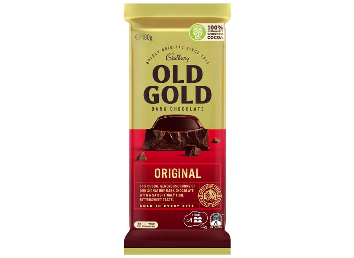 Cadbury Old Gold Dark Chocolate Original, 180g