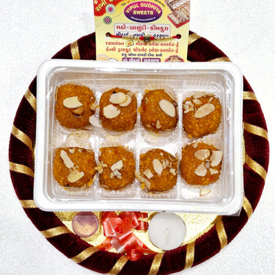 Vipul Dudhiya Sweets Motichur Laddu Round Fancy Tray | 300 gms