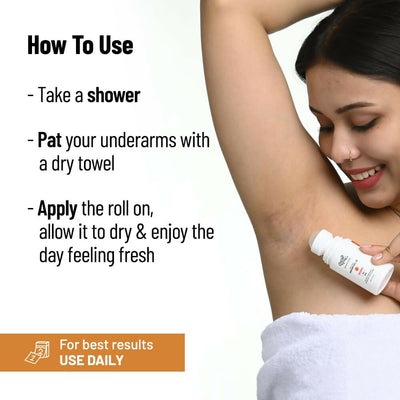 Chemist at Play UnderArm Roll On Fragrance Free, Prevents Body Odour, Brightens Skin & Exfoliates Underarm