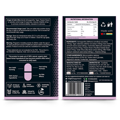 HappyMind Botanicals Anger & Calm Ultra Veg Tablets
