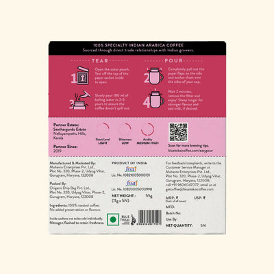 Blue Tokai Seethargundu Estate Light Roast Easy Pour Sachets