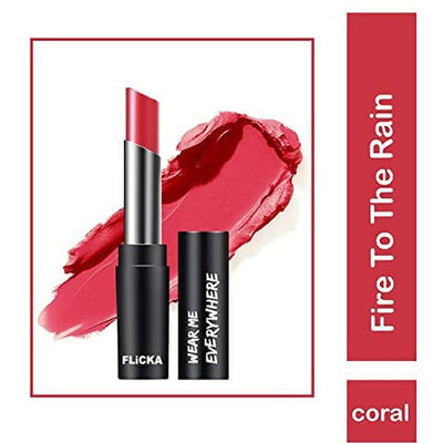 FLiCKA Wear Me Everywhere Creamy Matte Lipstick Fire To The Rain - Peach