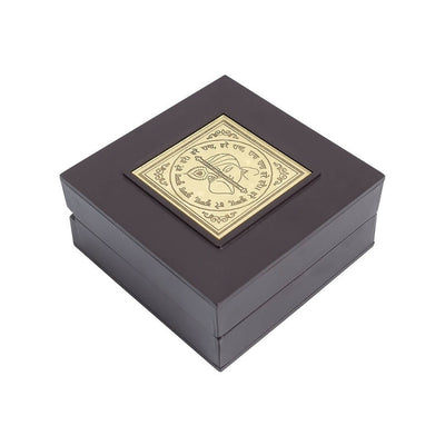 Golden Peacock Black 24 Ct Gold Polished Radha Krishna Wooden Prayer Box