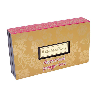 Golden Peacock Brown & Blue 24 CT Gold Foil Wooden Sri Sai Baba Pooja Box
