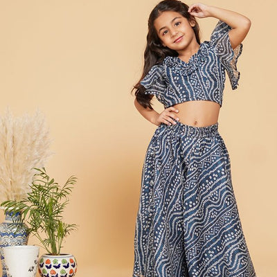Designing  Crop Blouse with Flared Skirt Collection