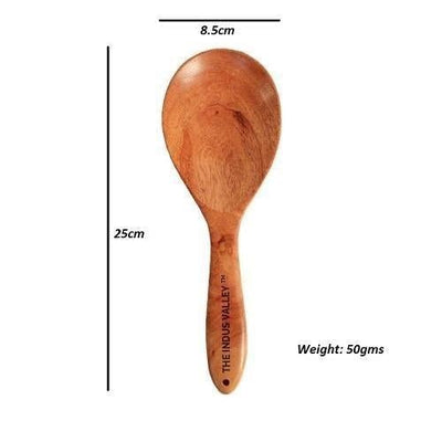 100% Natural Neem Wood Cooking & Serving Spoons/Spatula/Ladles, Set of 7, Toxin-free, Anti-microbial