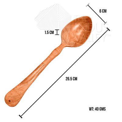 100% Natural Neem Wood Cooking & Serving Spoons/Spatula/Ladles, Set of 6, Toxin-free, Anti-microbial