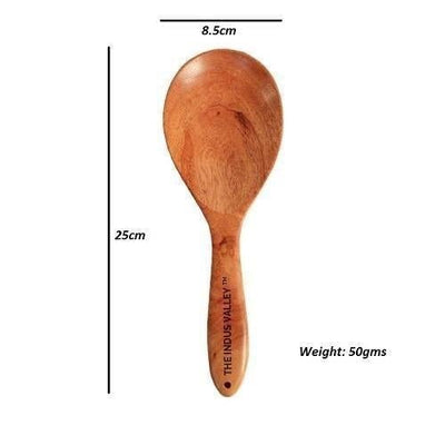 100% Natural Neem Wood Cooking & Serving Spoons/Spatula/Ladles, Set of 6, Toxin-free, Anti-microbial