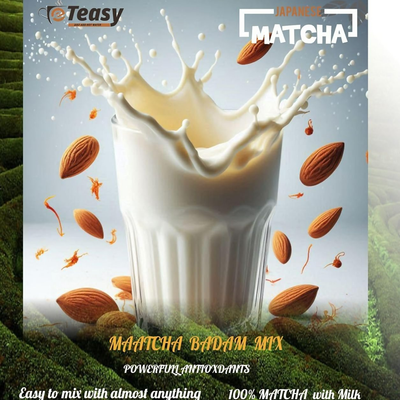 Eteasy Matcha Badam Honey Mix Milk Drink Kashmiri Kesar Saffron Mix Powder