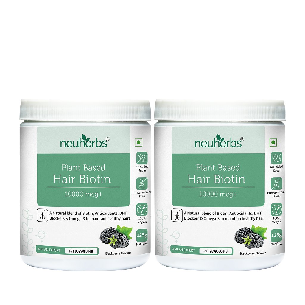 Plant-Based Biotin Powder 10000 mcg+ for Hair Growth