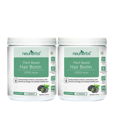 Plant-Based Biotin Powder 10000 mcg+ for Hair Growth