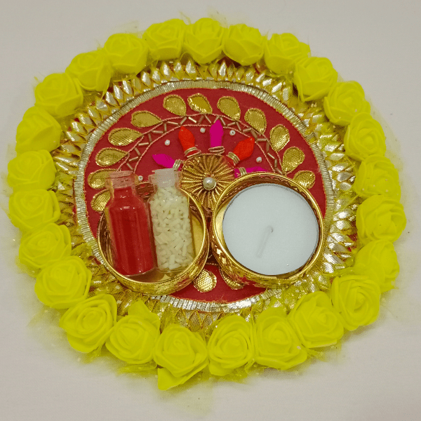 Special Pooja Thali (Handmade) (Set of 2) For Holi