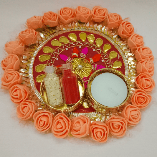 Special Pooja Thali (Handmade) (Set of 2) For Holi