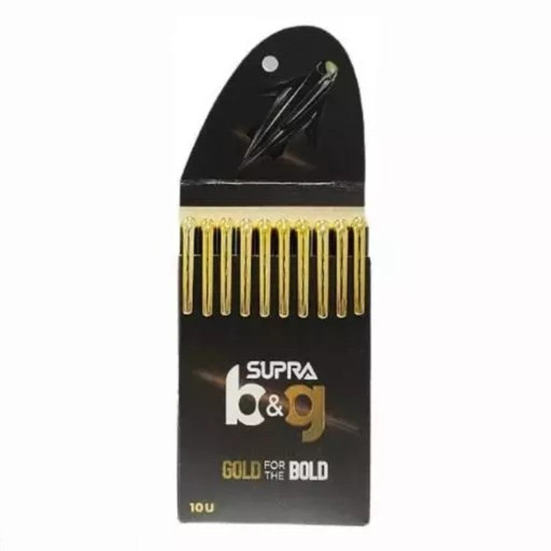 Supra B&G 0.7mm Ball Point Pen Card Pack | Black Ink, Set Of 10
